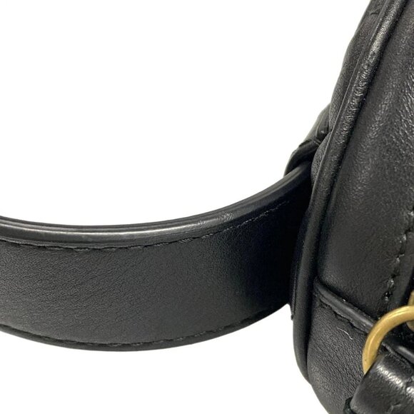 Auth GUCCI GG Marmont 476434 Black Leather Bum Bag - Picture 9 of 16